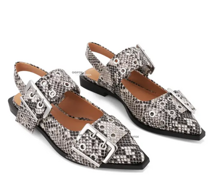 FEMININE BUCKLE BALLERINAS - GIANNI LOOK-A-LIKE