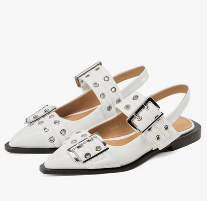 FEMININE BUCKLE BALLERINAS - GIANNI LOOK-A-LIKE